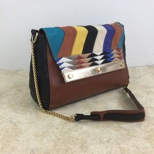 SCHUTZ Leather and Suede Brown Multi-Color Bag